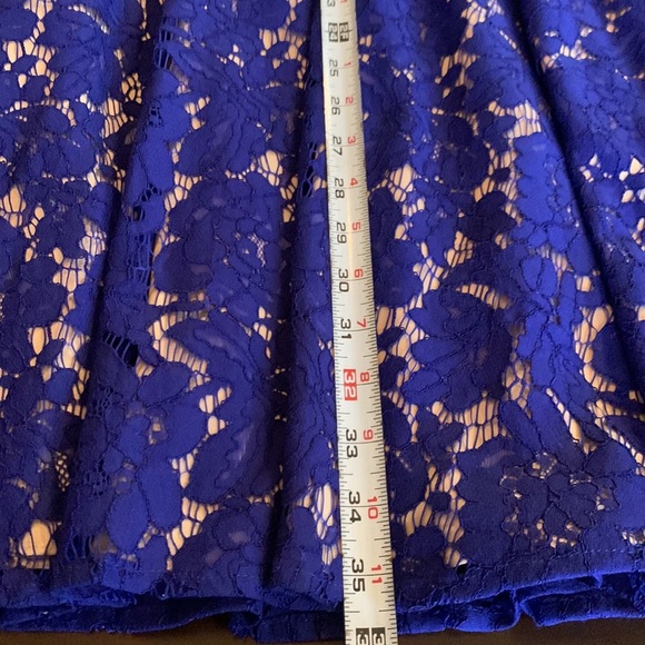 Eliza J Royal Blue Lace Fit & Flare Sleeveless Party Cocktail Line - Picture 16 of 17